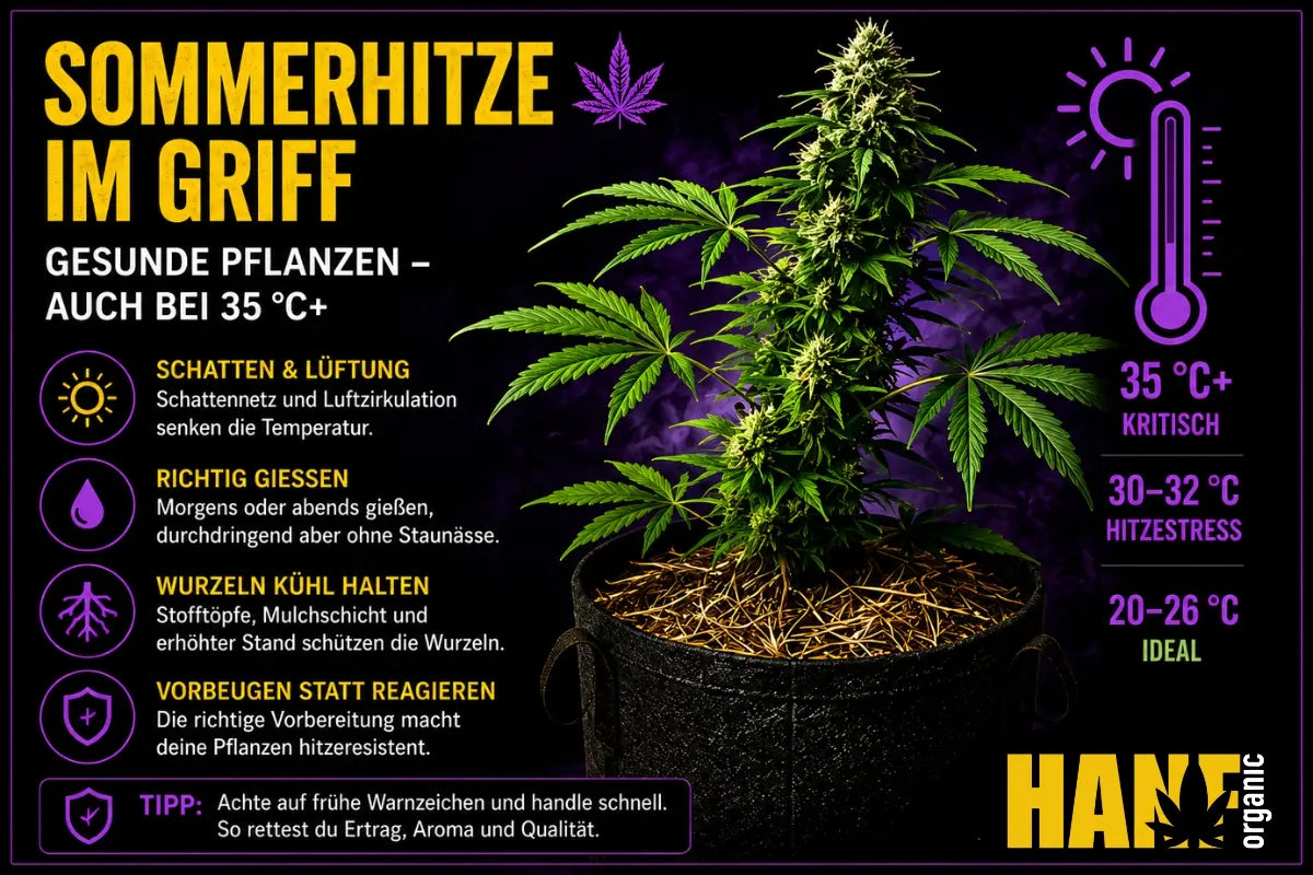 Cannabis im Hochsommer: Hitze, Trockenstress und Schädlinge vermeiden